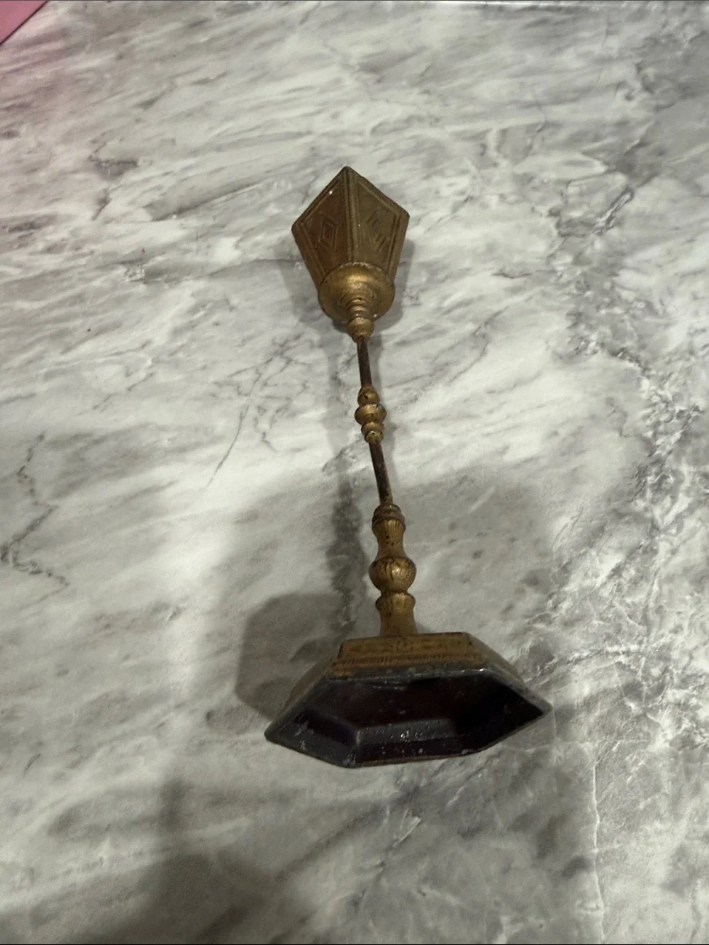 Vintage French Brass Candlestick Holder Made in France Mid Century Decor